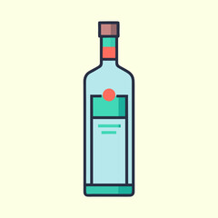 Minimalist Light Blue Bottle with Rounded Edges and Distinctive Label Design