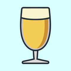 A Glass of Refreshing Light Beer Illustration Graphic Design