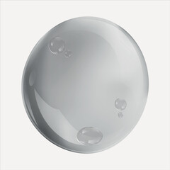 Transparent glossy bubble floating vector