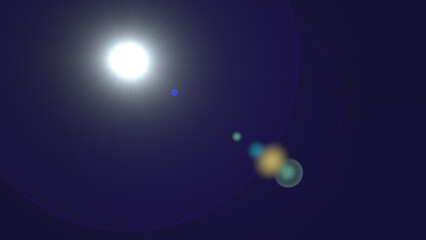 Abstract Light Flare Surrounded by Dark Space