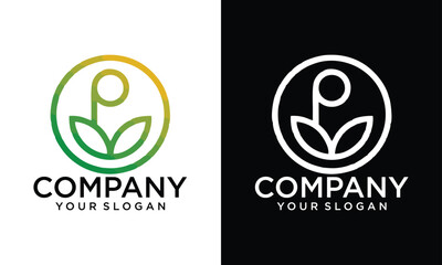 Creative Botanical Minimalistic, Initial, Letter Feminine Logos with Organic Plant Elements. Vector design
