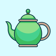 Obraz premium A Charming Green Teapot Illustration Perfect for Tea Time Designs and Culinary Websites
