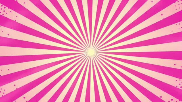 Vibrant Pink and White Sunburst Background with Lines and Dots for Dynamic Visual Designs