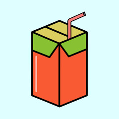 A carton of juice with a straw a refreshing drink box package