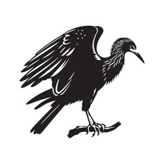 Minimalist Black Kite Silhouette - Black Kite Vector - Black Kite Illustration - Black and White Black Kite Design.