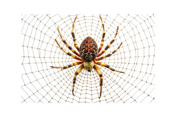 spider web with spider isolated on white background PNG. GENERATIVE AI