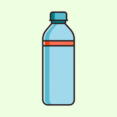 Stylized Illustration of a Light Blue Water Bottle with Simple Design
