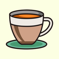 A Delicious Cup of Tea or Coffee on a Saucer A Warm Beverage in a Mug