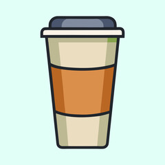 A Detailed Illustration of a Disposable Coffee Cup with a Lid