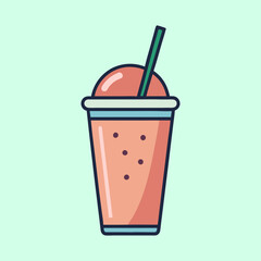 Delicious refreshing smoothie or milkshake with fruit flavor perfect for summer