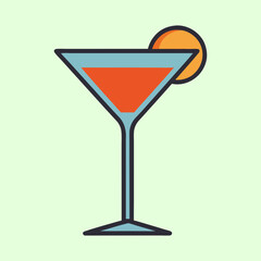 A Classic Martini Cocktail with Orange Garnish A Refreshing Drink for Parties Celebrations and Lounges
