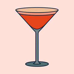 A Classic Martini Cocktail in a Triangular Glass A Refreshing Beverage Perfect for Parties and Celebrations