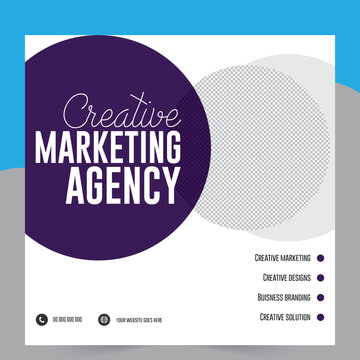 Social media banner frame for travel agency carousel design
