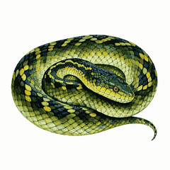 Fluid Scales boa constrictor isolated watercolor vector illustration svg 