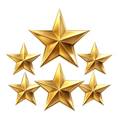 Gold stars isolated on white background