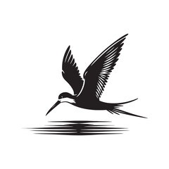 Black skimmer Silhouette - Black skimmer Art - Minimal Black skimmer Vector - Black skimmer illustration.
