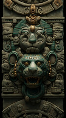 Fototapeta premium Esplendor Ancestral: Mural Maya en Dimensión Viva