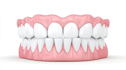 Dentures and dental implants for human tooth along with gums dentistry isolated on a transparent background, a png cutout, for Stock