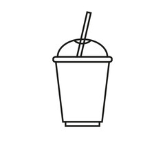 The drink cup icon. Simple flat vector illustration on a white background