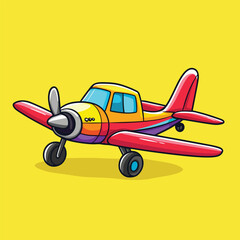 Airplane mascot cute cartoon no details solid background bright