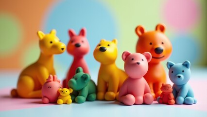 Crafts from plasticine animal figurines