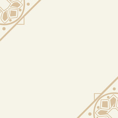 Ornamental Corners with Geometric Floral Motifs on Light Beige Background Elegant Design