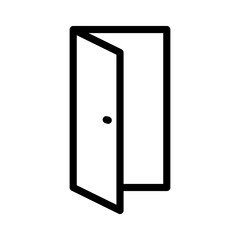 minimalist door vector icon for accessibility, entryway designs, and property security flat stroke icon for apps and websites
