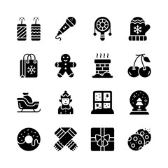 Here is a trendy bundle of festive celebration glyph icons