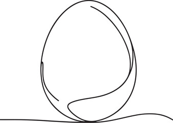 Minimalist one-line egg drawing on clean background