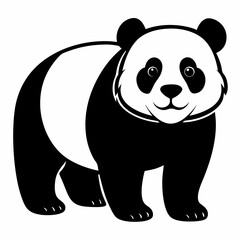 Minimalist Panda Silhouette Vector