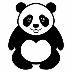 Fototapeta premium Minimalist Panda Silhouette Vector