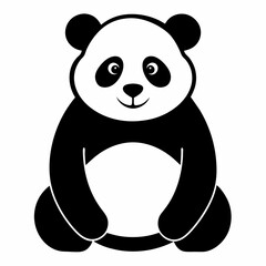 Minimalist Panda Silhouette Vector