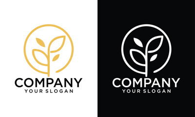 Creative organic botanical minimal natural iconic graphic decor linear simple floral logo design