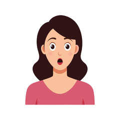 surprised young woman shocked expression.eps