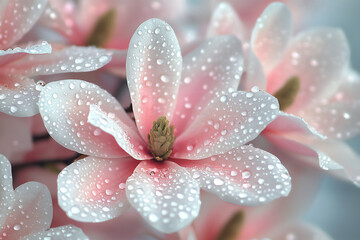 Fototapeta premium raindrops on magnolia blossoms (usa spring),