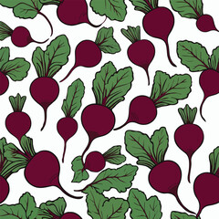 Beetroot Greens Seamless Pattern
