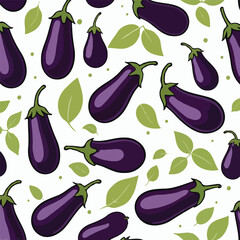 Eggplant Leafy Pattern