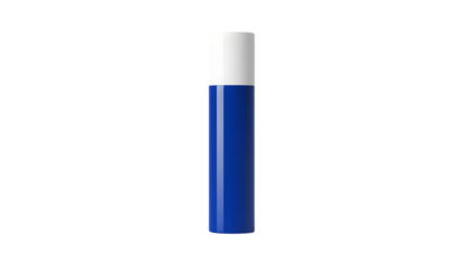 Cylindrical container, divided into two sections, blue and white