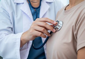 Healthcare Professional Using Stethoscope Medical Concept