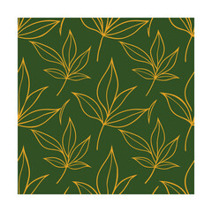 Fototapeta premium monoline botanical seamless pattern 