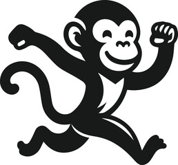 Silhouette of a running monkey vector