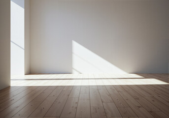 Morning Sunlight Casting Shadows on Minimal Interior