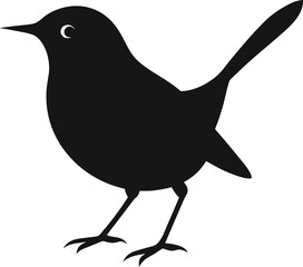 Wren silhouette Icon Isolated Transparent Background