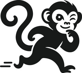 Fototapeta premium Silhouette of a running monkey vector
