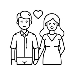 a couple of woman and man icon, a couple of woman and man vector illustration-simple illustration of a couple of woman and man, perfect for a couple of woman and man logos and icons