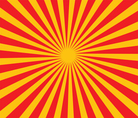 abstract simple yellow sunrise line pattern on red can be used background.