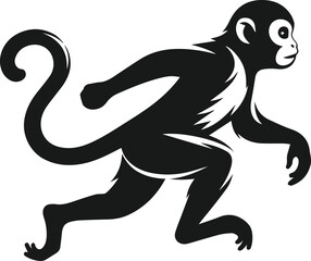 Silhouette of a running monkey vector