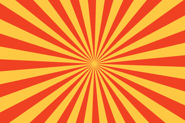 abstract simple yellow sunrise line pattern on red can be used background.