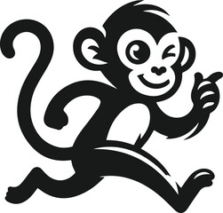 Fototapeta premium Silhouette of a running monkey vector