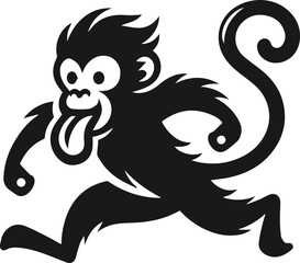 Silhouette of a running monkey vector